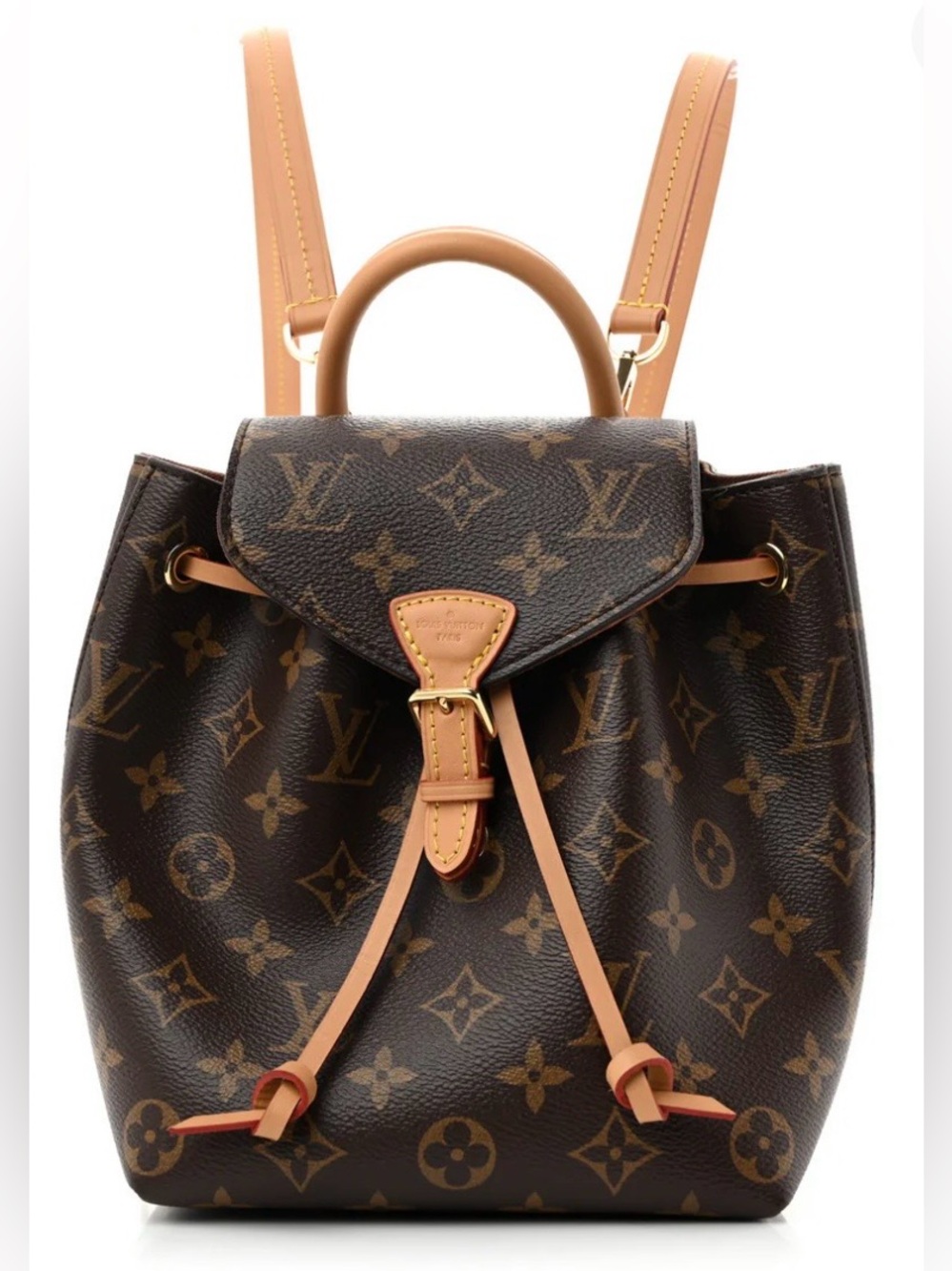 NWT Louis Vuitton Monogram Montsouris BB Backpack Natural